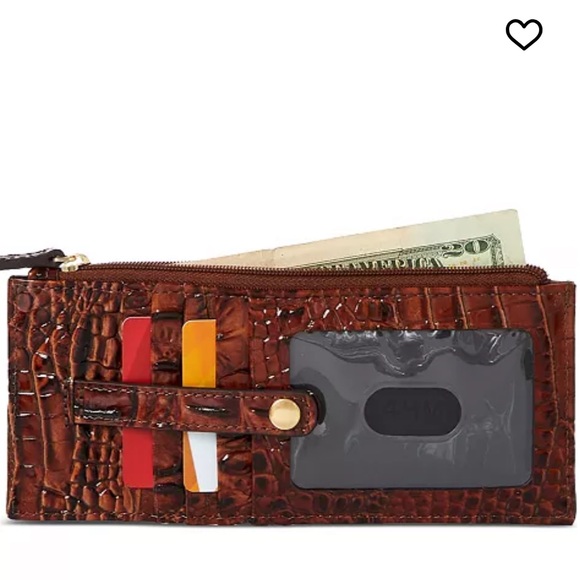 Brahmin Melbourne Collection Leather Crocodile-Embossed Credit Card Wallet NWT - Picture 9 of 11